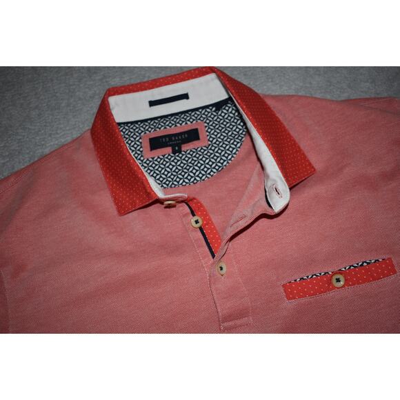 Ted Baker London Golf Polo Shirt Mens Size 5 Medium Pink Performance Polyester - Picture 1 of 7